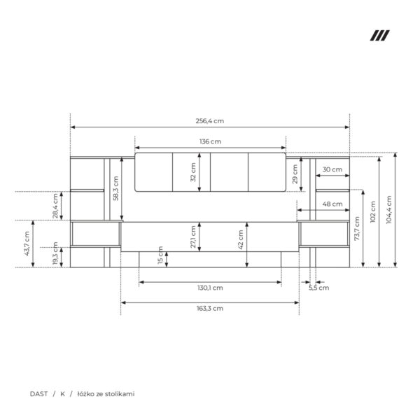 dast-łóżko wymiary